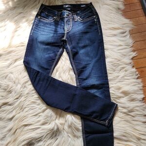 Silver Jeans Women's Skinny Jeans - Dark Blue Wash